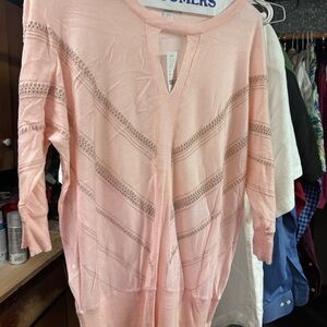 NY & Co Pink Knit Cardigan